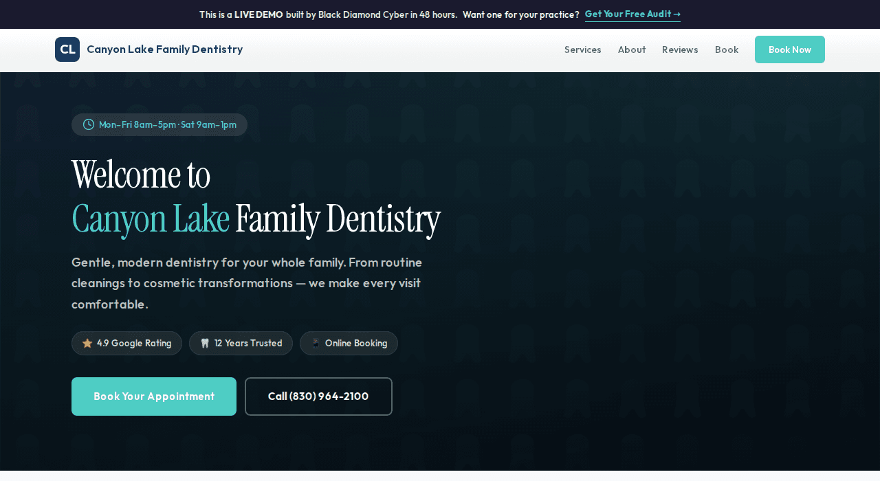 Canyon Lake Family Dentistry website