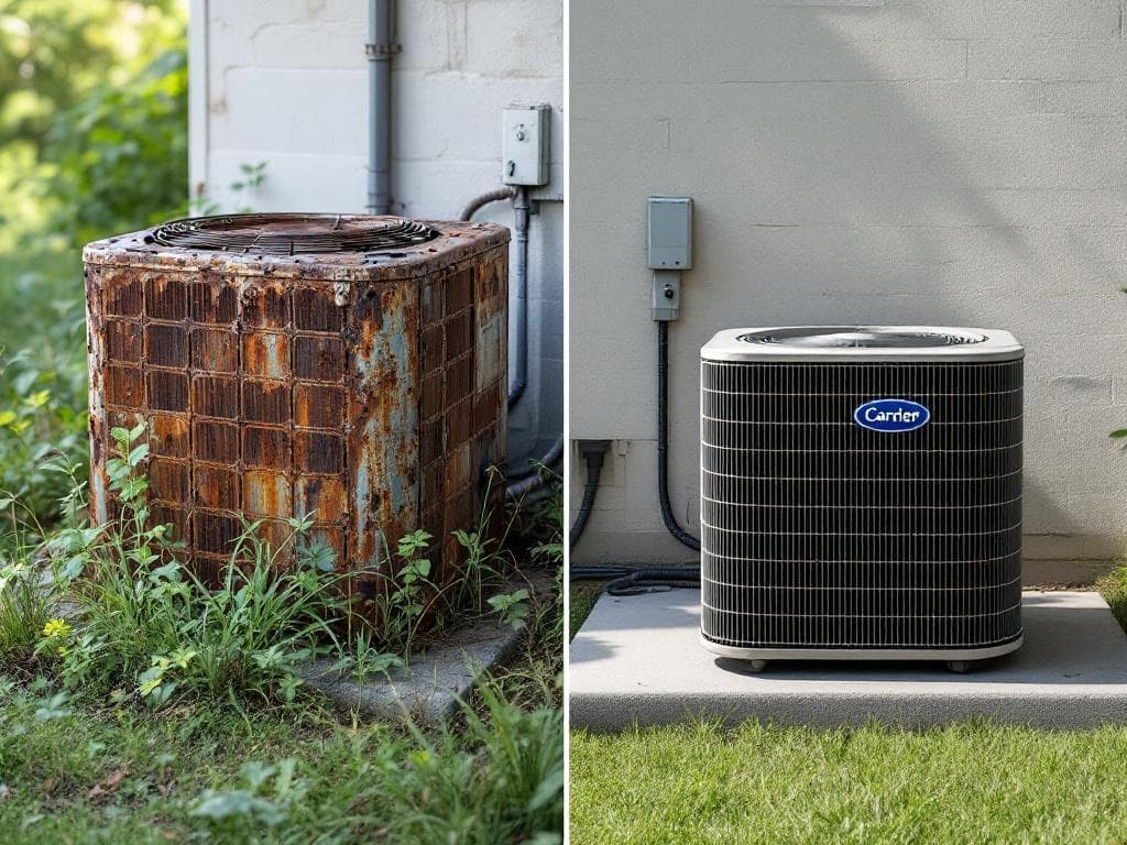 Before and after HVAC installation