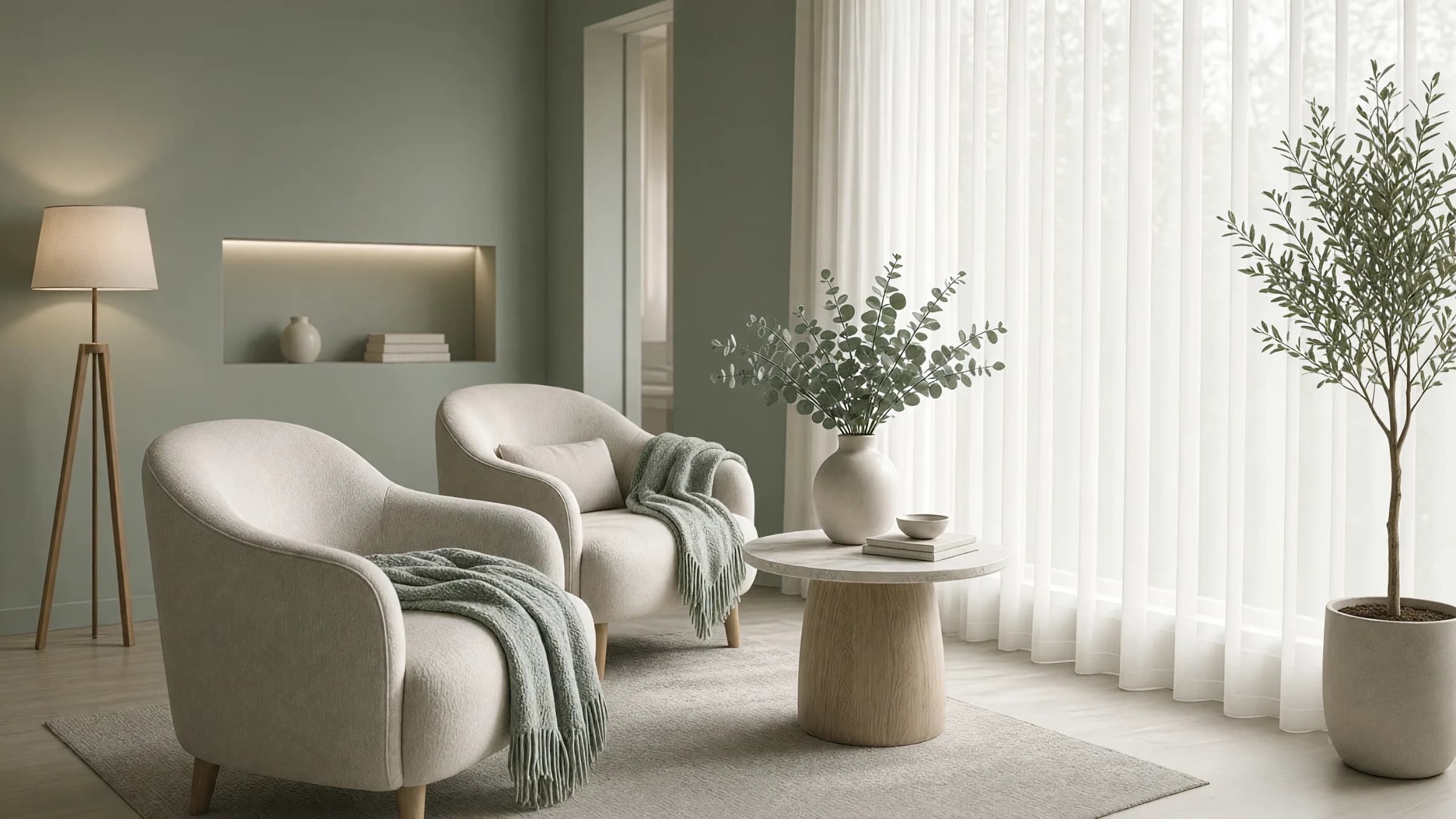The Serenity reception lounge, calm and softly lit